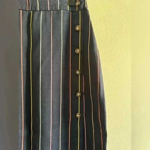 Marine Layer Cecille Skirt in Navy Multi Stripe X-Small New Nwt Women's Blue - Picture 9 of 10